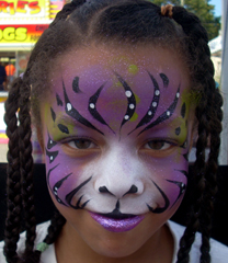 Purple Tiger Face Painting