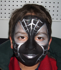 Black Spiderman Face Painting