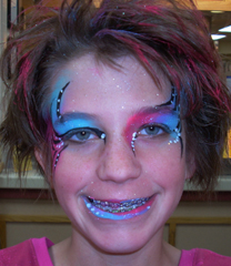 Blue & Purlple Butterfly Face Painting