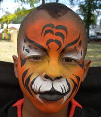 Orange Tiger Face Painting