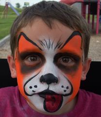 Orange Puppy Face Painting