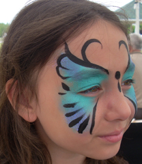 Blue Butterfly Face Painting