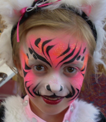 Pink Tiger Face Painting