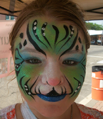 Pink Snow Face Painting
