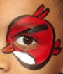 Red Angry Bird Eye Face Painting
