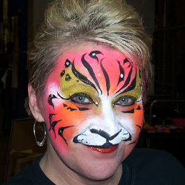 Pink Tiger Face Painting